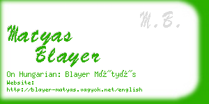 matyas blayer business card